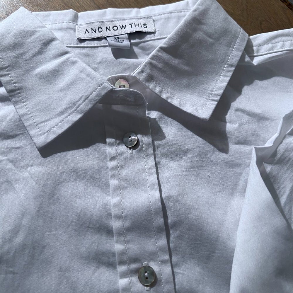 Tie-Front Poplin Shirt by And Now This - Picture 4 of 6